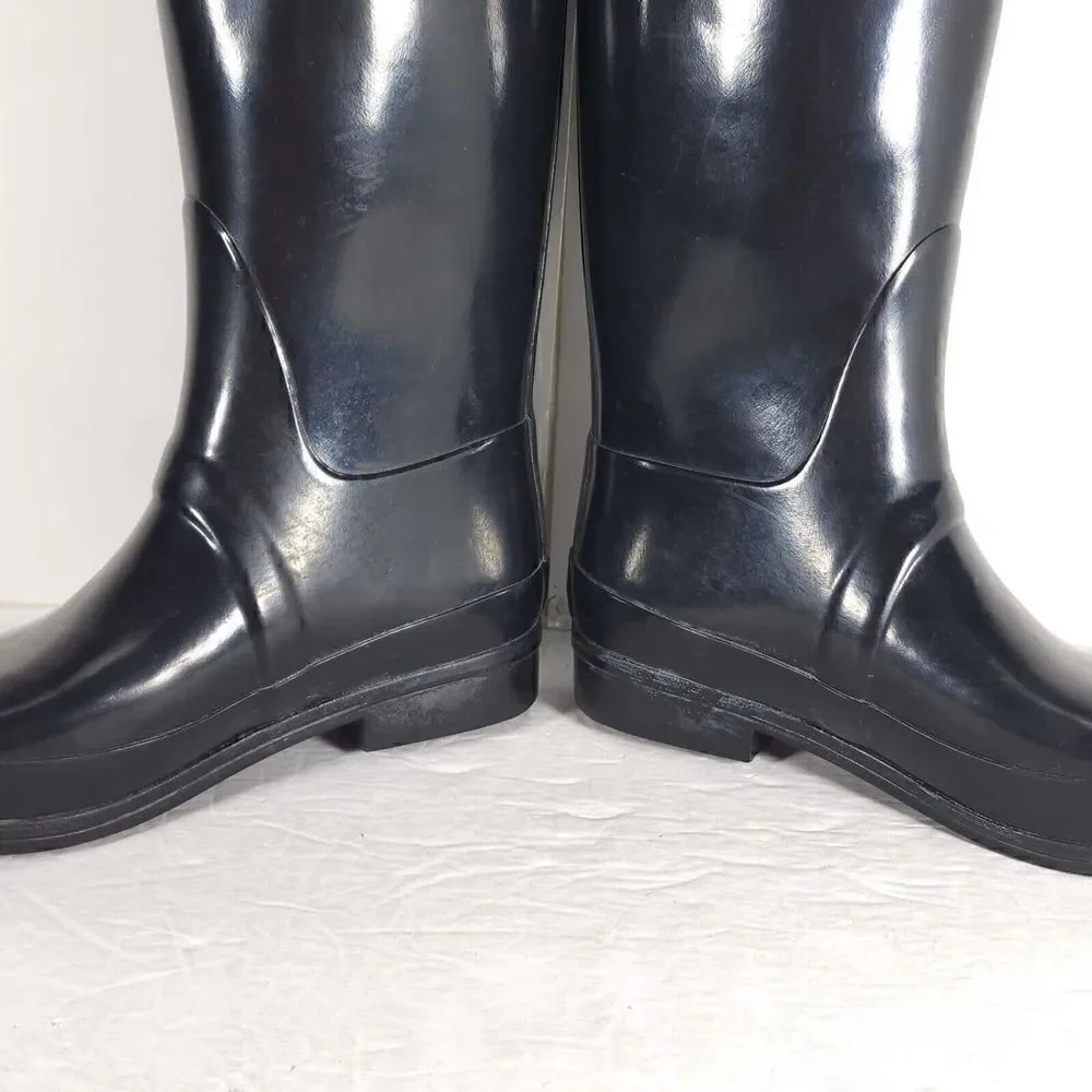 Hunter Women's Rigley US 7 EU 38 Quilted Glossy Tall Rubber Rain Boots